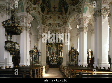 Geographie/Reisen, Deutschland, Baden-Württemberg, Bad Schussenried, Kirchen, St. Peter und Paul Wallfahrt Steinhausen, in der Kirche Stockfoto