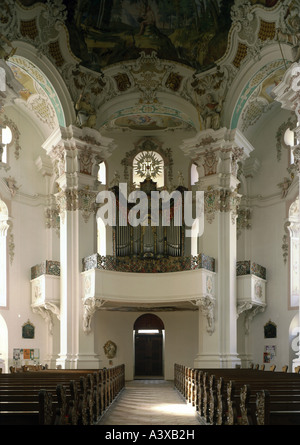 Geographie/Reisen, Deutschland, Baden-Württemberg, Bad Schussenried, Kirchen, St. Peter und Paul Wallfahrt Steinhausen, in der Kirche Stockfoto