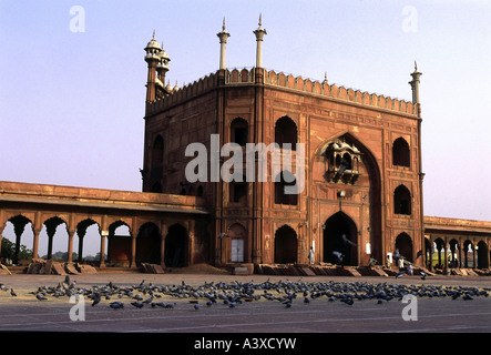 Geographie / Reisen, Indien, Delhi, Gebäude, Jami Masjid (Freitagsmoschee), Außenansicht, errichtet 1644-1656, Architekt: Shah Ja Stockfoto