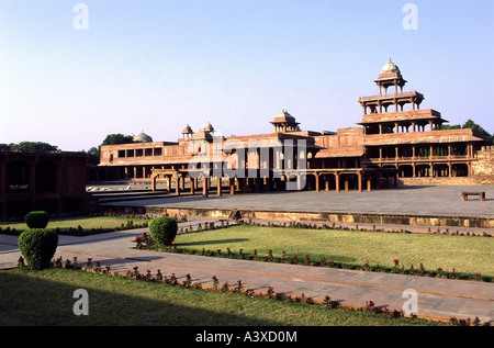 Geographie / Reisen, Indien, Fatehpur Sikri, Gebäude, Königspalast, mit Panch Mahal (Palast mit fünf Etagen), Außenansicht Stockfoto