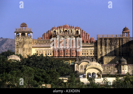 Geographie / Reisen, Indien, Jaipur, Gebäude, Hawa Mahal (Palast der Winde), Außenansicht, Rückseite, errichtet 1799, Sandstein, Ai Stockfoto