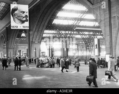 Geografie/Reisen, Deutschland, Leipzig, Verkehr/Verkehr, Eisenbahn, Hauptbahnhof, Halle, Innenansicht, 9.3.1970, Stockfoto