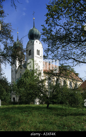 Geographie / Reisen, Deutschland, Bayern, Altenmarkt an der Alz, Klöster, Kloster Baumburg, Pfarrei Kirche St. Margarethen, außen Stockfoto