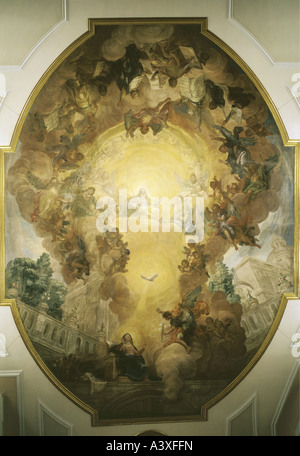 "Fine Arts, Brugger, Andreas (1737-1812), Malerei,"Verkündigung", 1779, Decke, Malerei, St. Magnus und Ulrich Pfarrei c Stockfoto