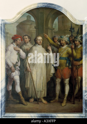 "Bildende Kunst, Brugger, Andreas, (1737-1812), Malerei,"Saint Norbert im Episcaopal Palace in Magdeburg", ca. 1790, protesta Stockfoto