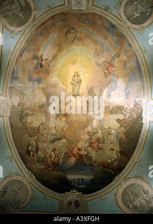 "Bildende Kunst, Brugger, Andreas, (1737-1812), Malerei,"Saint Mary als Heil der Kranken", Deckengemälde, ca. 1780 Stockfoto