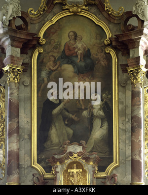 "Bildende Kunst, Brugger, Andreas, (1737-1812), Malerei,"Spende des Rosenkranzes", ca. 1805, alt Sankt Peter und Paul Kirchengemeinde c Stockfoto