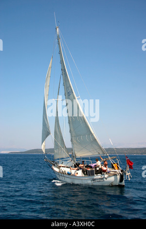 Britische Yacht in der Adria vor Split Kroatien Stockfoto