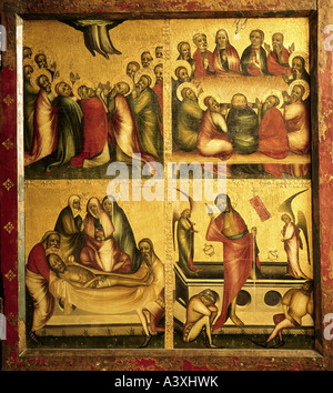 Bildende Kunst, sakrale Kunst, Jesus Christus, Szenen aus dem Leben, Malerei, Flügelaltar, rechten Seite, ca. 1370, ehemaliger Zisterzienser con Stockfoto