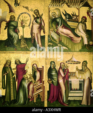 Bildende Kunst, religiöse Kunst, Jesus Christus, Szenen aus dem Leben, Malerei, geflügelte Altar links Panel, ca. 1370, ehemaliger Zisterzienser-Conv Stockfoto