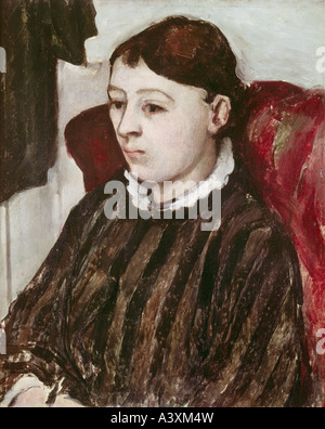 "Fine Arts, Cezanne, Paul, (19.1.1839 - 22.10.1906), Malerei,"Madame Cezanne", ca. 1883/1885), Öl auf Leinwand, private Coll Stockfoto