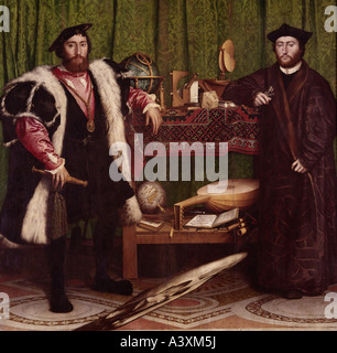 "Fine Arts, Holbein, Hans der jüngere, (ca. 1497-1543), Malerei,"Botschafter", 1533, Öl auf Holz, 207 cm x 210 cm, Stockfoto