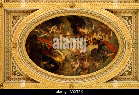 England. London. Whitehall banqueting House Decke, Gemälde von Rubens Stockfoto