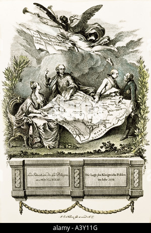 Geographie/Reisen, Polen, Partitionen, 1 Partition 1772, Artist's Urheberrecht nicht geklärt zu werden. Stockfoto