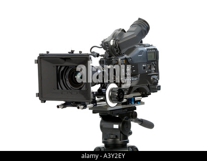 Sony Professional Broadcast-HD-Videokamera auf einem weißen Hintergrund, d. h. Deepetched. Keine Logos sichtbar. Stockfoto