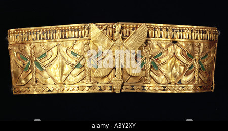 Bildende Kunst, antike, Ägypten, Handwerk / Handwerk, Armband der Königin Amanischahete, Göttin mit Flügeln, Gold, Emaille, Py Stockfoto