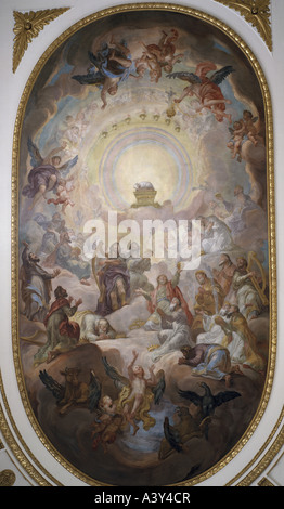 "Bildende Kunst, Brugger, Andreas, (1737-1812), Malerei,"Anbetung des Lammes", Decke Frecso, 1775, ehemalige Stiftskirche Stockfoto