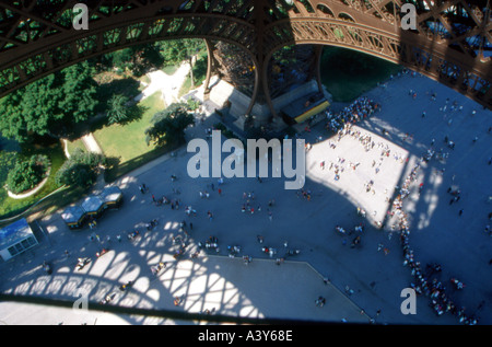 obere Ansicht Eifel tower Paris Frankreich Stockfoto