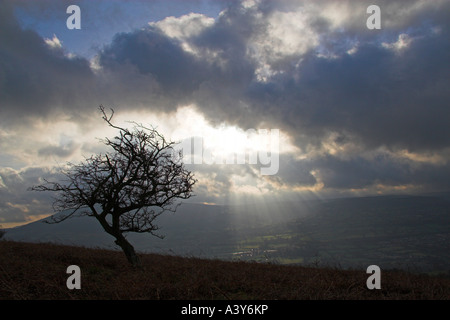 USK Valley aus Mynydd Llanwenarth, Abergavenny, Monmouthshire, Wales Stockfoto