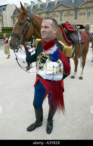 Republikanische Garde auf der Messe in Paris Frankreich 2004 Stockfoto