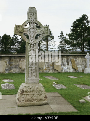 Reise/Geographie, Irland, Clonmacnoise, Denkmäler, Kreuz der Aufschriften, ('Flann's Cross'), Westseite, 11. Jahrhundert, Stockfoto