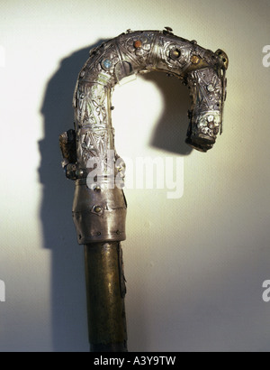 Religion, christenheit, liturgische Gegenstände, 'Dunloe Crosier', ca. 1100, Bronze, Silber, National Museum of Ireland, Dublin, Stockfoto