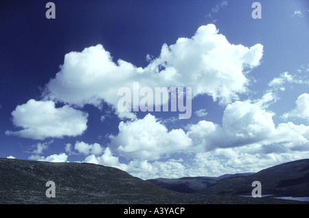 Sommernacht in Lappland Berge, Schweden, Lappland, Vuoggatjalme Stockfoto