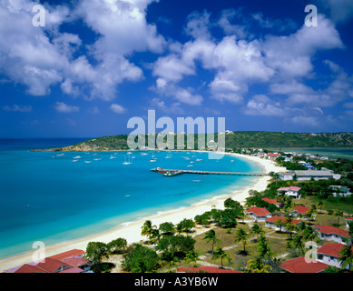 Anguilla British West Indies Ansicht von Road Bay und Sandy Ground-Bereich auf Anguilla s Nordwestküste Stockfoto