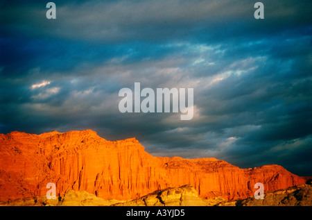 Sonnenuntergang am Ischigualasto Triassic Park im Westen Argentiniens Stockfoto