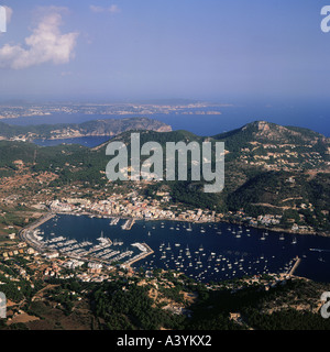 Luftaufnahme über Puerto Andraitx in Richtung Camp de Mar und Santa Ponsa SW Mallorca Balearen Spanien Stockfoto