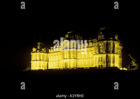 Bowes Museum bei Nacht Barnard Castle Co Durham UK Stockfoto