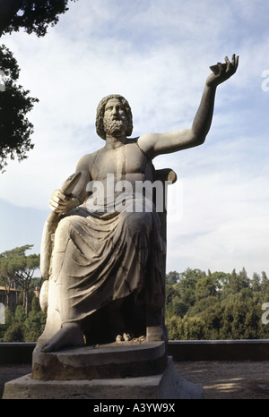 Asklepios, (Äskulap), griechischer Gott der Medizin, Statue, Marmor, ca. 1. Jahrhundert - 2. Jh. n. Chr., Monte Pincio, Rom, Italien Stockfoto