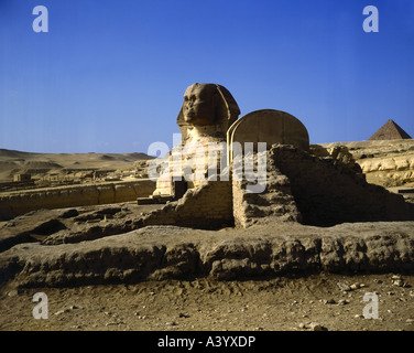 Reisen/Geografie, Ägypten, Gizeh, große Sphinx aus Nordosten, ca. 2700 - 2500 v. Chr., historisch, historisch, Afrika, Architektur, alte Welt, Alte Dynastie, 4th. Dynastie, 28/26. Jahrhundert v. Chr., UNESCO-Welterbe, alte Welt, Stockfoto