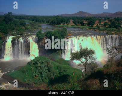 Äthiopien Lake Tana Region Tisissat Blue Nile fällt mit Umland Stockfoto