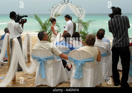 Hochzeit am Strand von Negril Jamaika Stockfoto