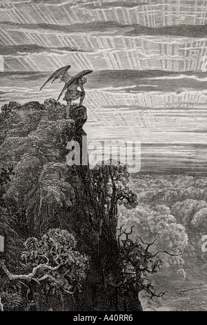 Illustrationen von Gustave Dore, 1832 - 1883, französischer Künstler und Illustrator für Paradise Lost von John Milton, Buch IV Linien 172 und 173. Stockfoto