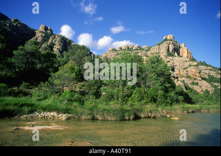 Ulldemó Fluss. Puertos de Beceite. Provinz Teruel. Aragon. Spanien Stockfoto