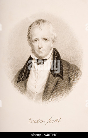 Sir Walter Scott, 1771 - 1832. Schottische historischer Schriftsteller, Dichter, Dramatiker und Historiker. Stockfoto