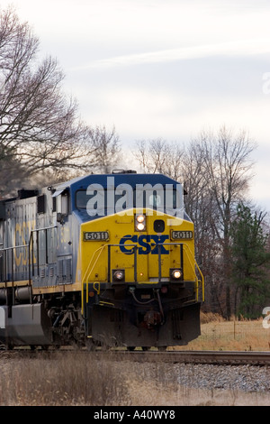 Fahren Sie auf Sicht auf dieselelektrische Lok in USA Stockfoto