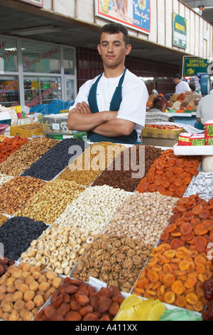 Stall-Trader bei Zelyony Basar, Almaty Stockfoto