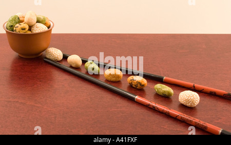 Reis-Cracker in japanischen Einstellung Stockfoto