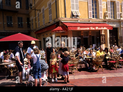 Schöne französische Riviera Frankreich Restaurant bar Kneipe Stadt Stockfoto