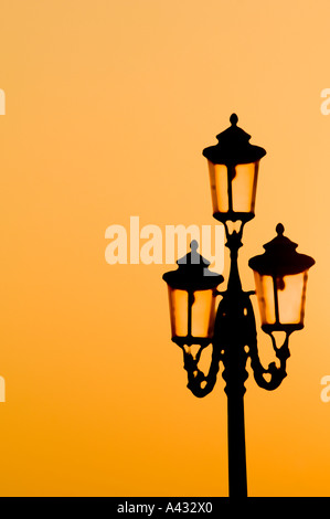 Gaslampen am Canal Grande in der Nähe von San Marcos Square Venedig Italien Stockfoto