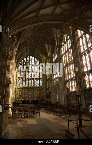 Inneneinrichtung in der Kathedrale von Lady Chapel Gloucester, Gloucestershire, Großbritannien. Stockfoto