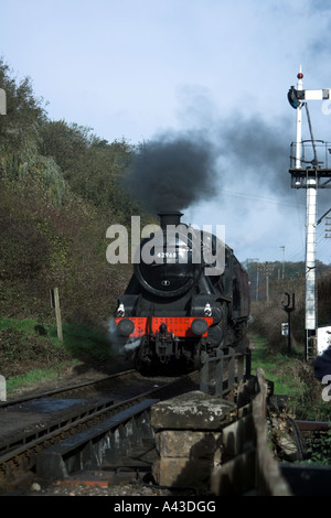 Dampf-Bahnhof in Hampton Loade. Severn Valley Dampfeisenbahn. England Stockfoto