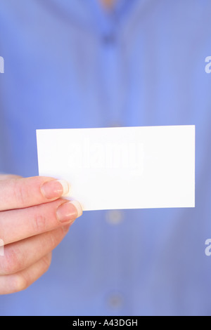 Hand, die Visitenkarte Stockfoto