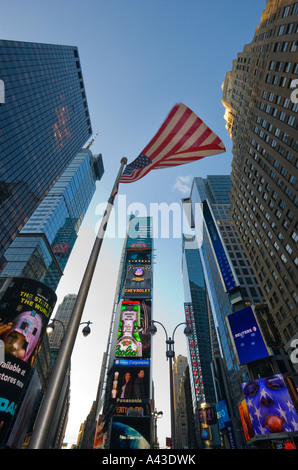 Stars and Stripes am Times Square Manhattan New York Stockfoto