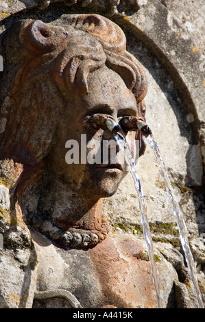 Brunnen als Symbol einer der fünf Sinne in BOM JESUS DO MONTE in der nördlichen Region MINHO in Portugal Stockfoto