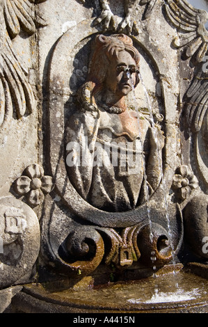 Brunnen als Symbol einer der fünf Sinne in BOM JESUS DO MONTE in der nördlichen Region MINHO in Portugal Stockfoto