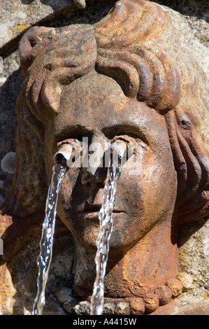 Brunnen als Symbol einer der fünf Sinne in BOM JESUS DO MONTE in der nördlichen Region MINHO in Portugal Stockfoto